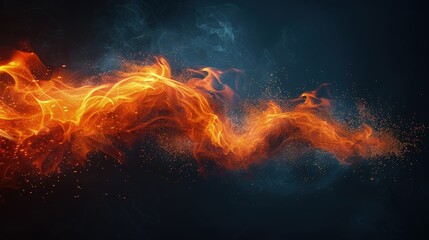Striking Image of Flames Against a Solid Black Background, Adding Depth and Drama to its Artistic Vision. - obrazy, fototapety, plakaty