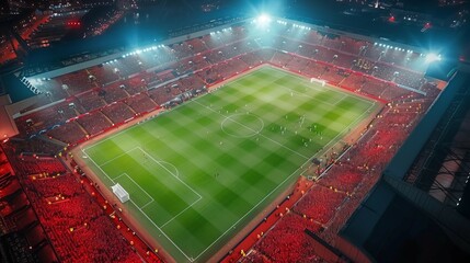 Exciting Football Match in Liverpool Stadium, generative ai