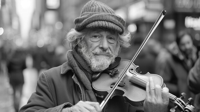 Melodic Streets: A Violinist's Journey, generative ai