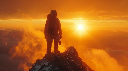 Obraz premium Summit Success, generative ai