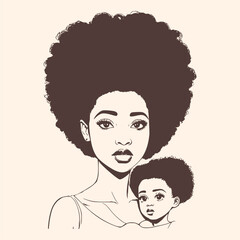 Happy caring young mother with little baby infant in hands. Loving mom with newborn excited with motherhood. Parenthood and maternity. Afro american woman with child