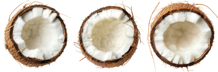 Set of Coconut isolated on a transparent background - obrazy, fototapety, plakaty