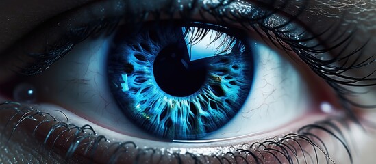 Close-up of Blue Iris Eye