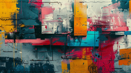 Colorful and expressive graffiti-covered walls created in the style of spray paint art