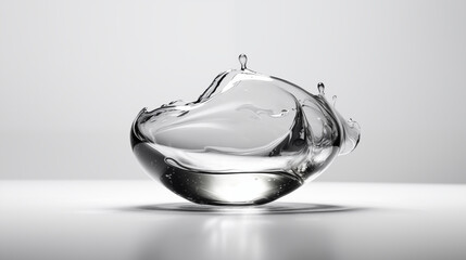 Minimalistic flow Liquid bubble, white plain background
