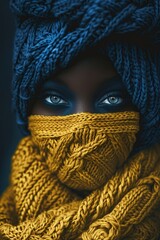 Woman Wearing Yellow Mask