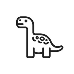 Long-necked Dinosaur Icon, Jurassic Era, Paleontology Symbol