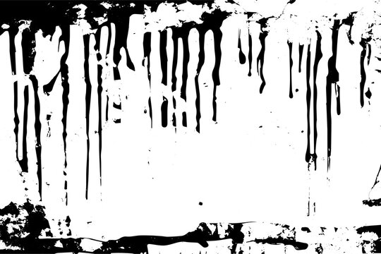 black ink dripping on grunge textured black and white background