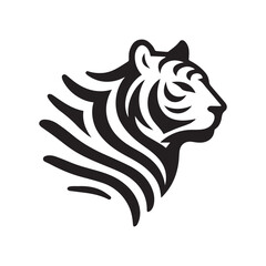 minimalist tiger logo on a white background	