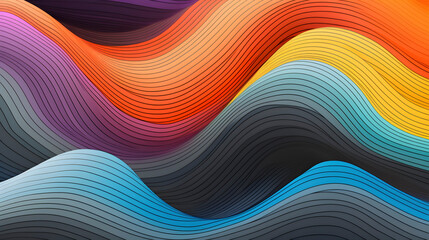 Digital technology colorful abstract wave curve poster web page PPT background