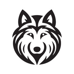 minimalist wolf logo on a white background	