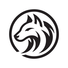 minimalist wolf logo on a white background	