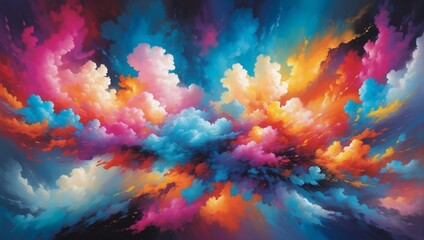Burst of Colors, Abstract Artwork Representing the Beauty of a Colorful Cloud.
