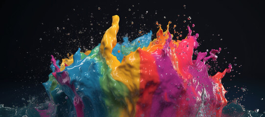 colorful watercolor ink splashes, paint 284