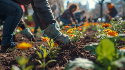 Spring Renewal: Hands in the Soil, generative ai