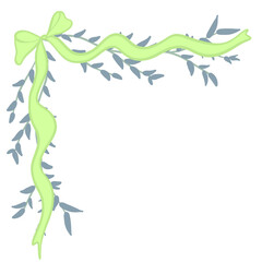 Obraz premium ribbon and bow with branch leaf tree decorative arts fit for any decors for invitation, flyers, posters, anything
