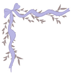 ribbon and bow with branch leaf tree decorative arts fit for any decors for invitation, flyers, posters, anything