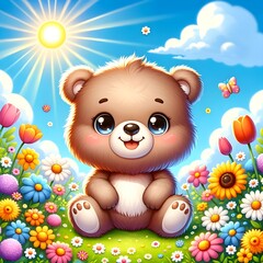 teddy bear with flower