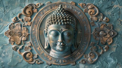 Obraz premium Buddha Statue in a Frame on Wall