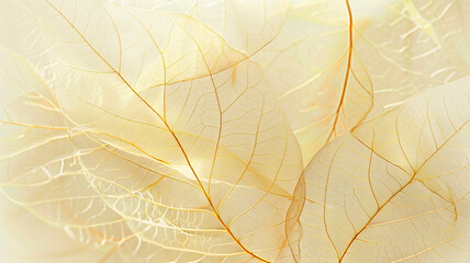 Luxurious elegant background abstraction. Stylized translucent yellow leaves with gold veins.