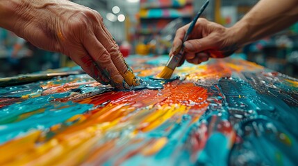 Creative Collaboration: Vibrant Paint Splashes, generative ai