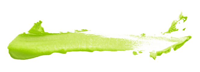 Shiny green brush watercolor painting isolated on transparent background. watercolor png
