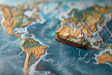 Ocean Freight: A Visual Journey Through the Global Logistics Network - obrazy, fototapety, plakaty