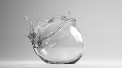 Minimalistic flow Liquid bubble, white plain background