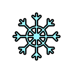 snowflake cartoon icon, isolated background