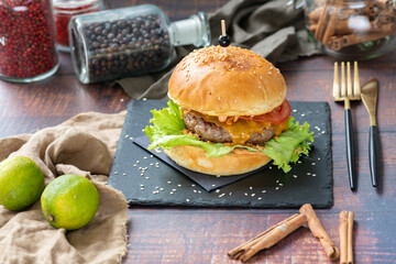 burger and fries