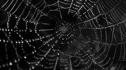 Nature's Jewels: Raindrops on Spider Web, generative ai