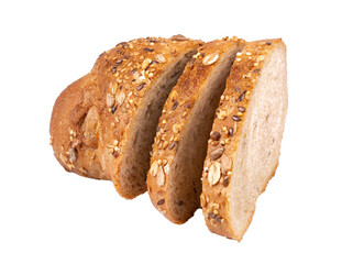 Healthy Bread with Sesame Seeds, Sliced, Transparent Background