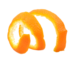 Orange peel isolated on white or transparent background 
