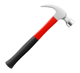 Carpenter hammer isolated on white background. Fitter's hammer for chiselling and driving in nails and dowels as well as for joining components. Realistic 3d vector illustration