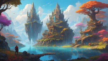 Colorful Fantasy Concept in Illustration Painting