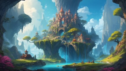 Colorful Fantasy Concept in Illustration Painting