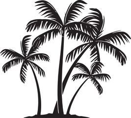 Obraz premium Palm Tree Silhouette Vector