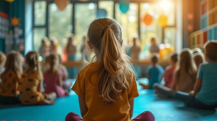 Portrait of a young child in a classroom