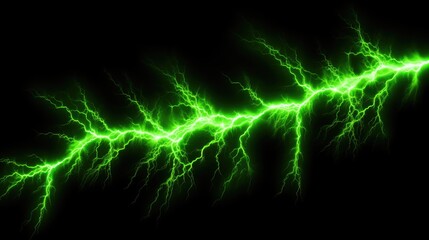 Electric Green Lightning Bolts on a Black Background