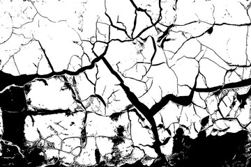 The Marks of Time: A Black and White Photo of a Cracked Wall