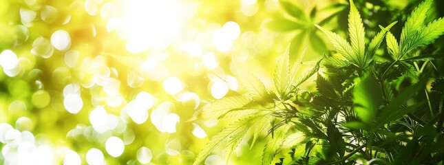 Sunny Cannabis Plants - obrazy, fototapety, plakaty