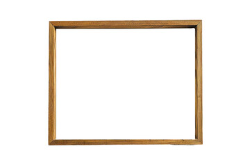 Elegant Thin Wooden Frame Isolated on Transparent or White Background