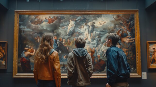 Curiosity and Appreciation: Teens Exploring an Art Museum, generative ai