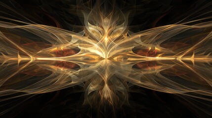 Abstract Golden Symmetry: Artistic Fractal Design with Light Effects
