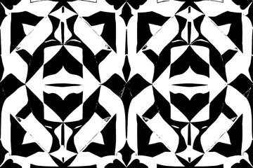 A Seamless Pattern of Black and White Letters