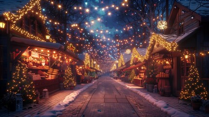 Warm Glow of the Holiday Market, generative ai