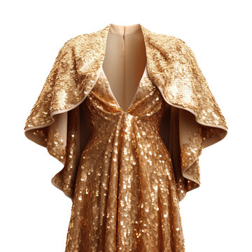 recommend clip art: Beautiful Gold Sequin Bridal Shrug Isolated On White Background