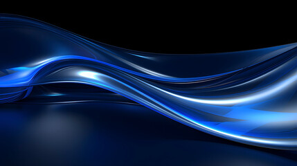 Digital technology blue silver wave curve abstract poster web page PPT background
