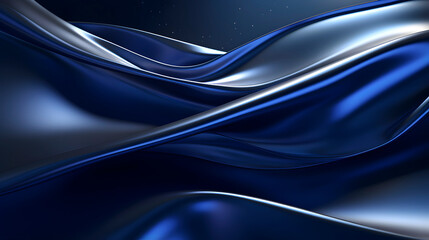 Fototapeta premium Digital technology blue silver wave curve abstract poster web page PPT background