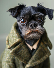 A fashionable Chihuahua dog posing as a stylish model, dressed classy, chic and elegant